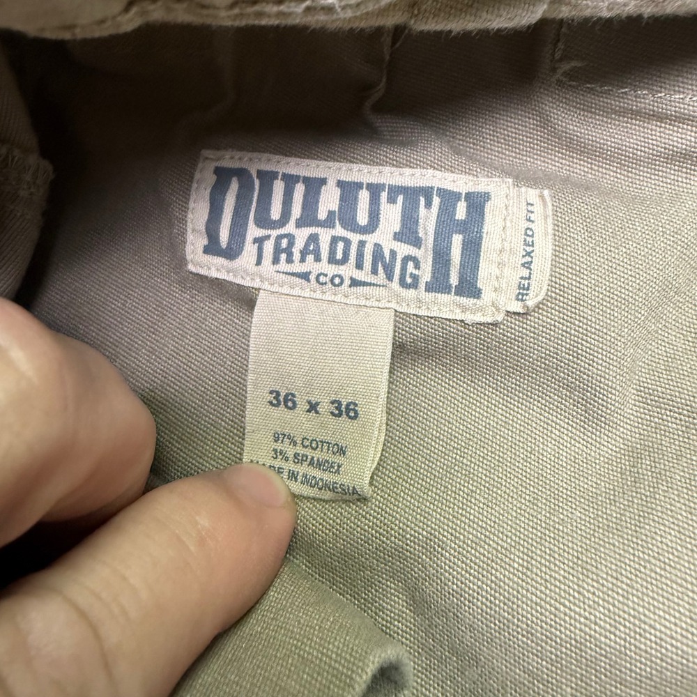 Duluth Trading Co Flex Fire Hose Cargo Pants Mens 36x36 Khaki Relaxed Fit 45507C - Picture 4 of 9